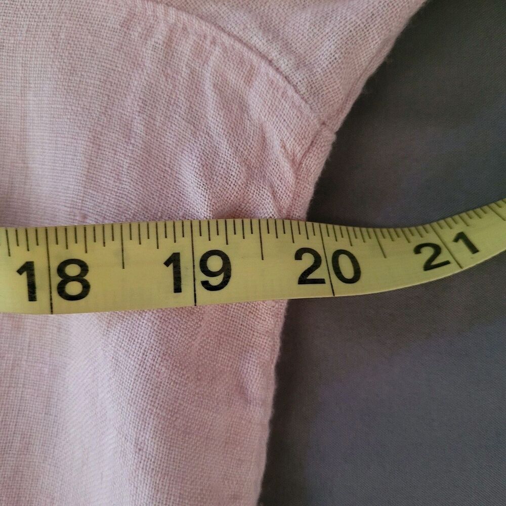 Sigrid Olsen Womens 100% Linen Long Sleeve Casual Shirt Tunic Top Sz Small Pink - Picture 6 of 8